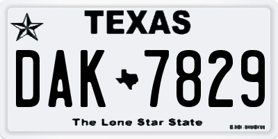 TX license plate DAK7829