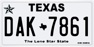TX license plate DAK7861