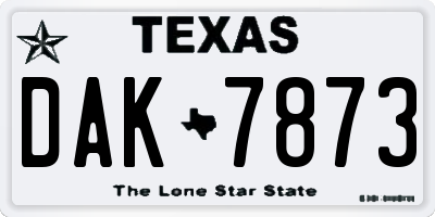 TX license plate DAK7873