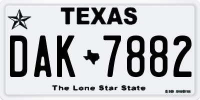 TX license plate DAK7882