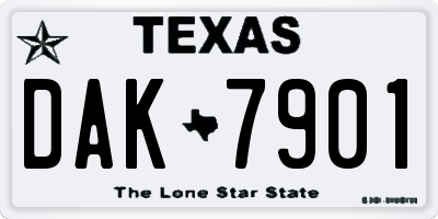 TX license plate DAK7901