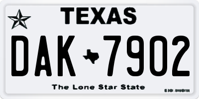 TX license plate DAK7902