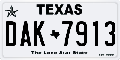 TX license plate DAK7913