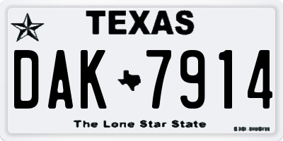 TX license plate DAK7914