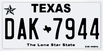 TX license plate DAK7944