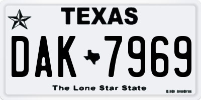 TX license plate DAK7969