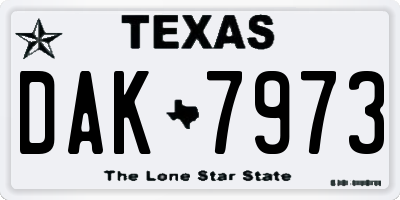 TX license plate DAK7973
