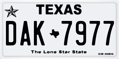 TX license plate DAK7977