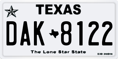 TX license plate DAK8122