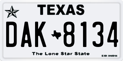TX license plate DAK8134