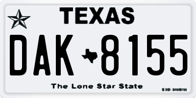 TX license plate DAK8155