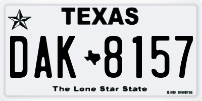 TX license plate DAK8157