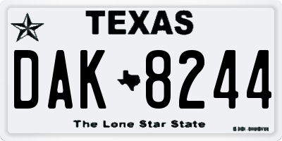 TX license plate DAK8244