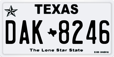 TX license plate DAK8246