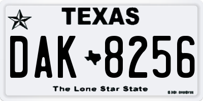 TX license plate DAK8256