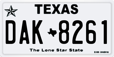 TX license plate DAK8261