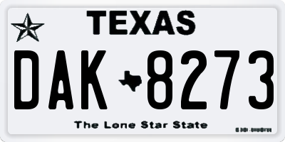 TX license plate DAK8273