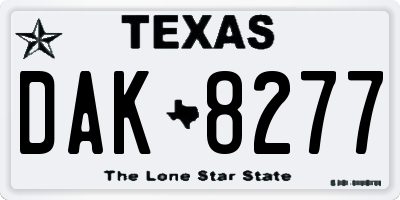 TX license plate DAK8277