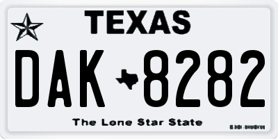 TX license plate DAK8282