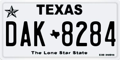 TX license plate DAK8284