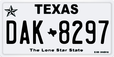 TX license plate DAK8297