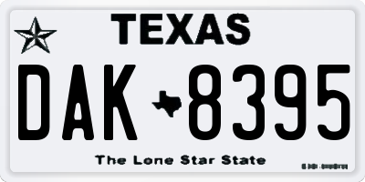 TX license plate DAK8395