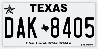 TX license plate DAK8405