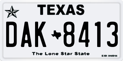 TX license plate DAK8413