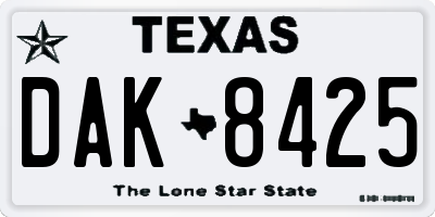 TX license plate DAK8425