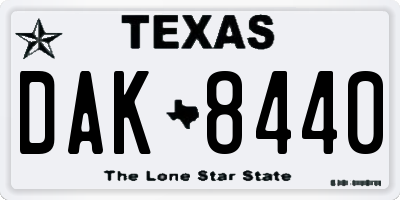 TX license plate DAK8440