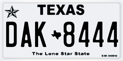 TX license plate DAK8444