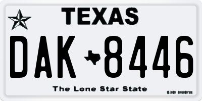 TX license plate DAK8446