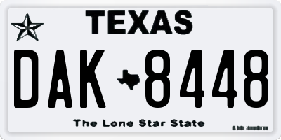 TX license plate DAK8448