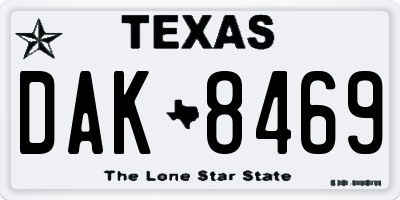 TX license plate DAK8469