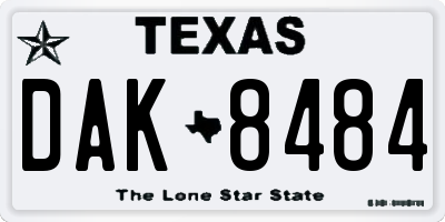 TX license plate DAK8484