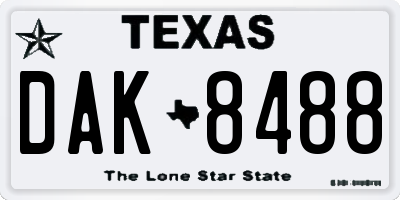 TX license plate DAK8488