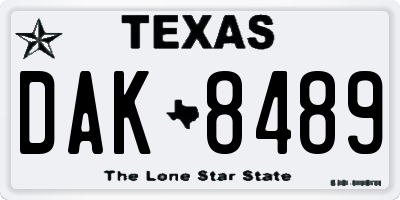 TX license plate DAK8489