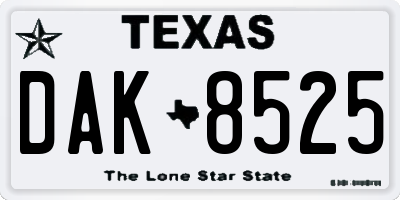 TX license plate DAK8525