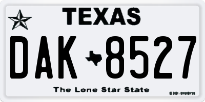 TX license plate DAK8527