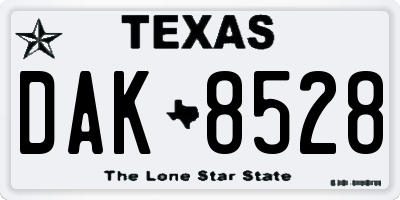 TX license plate DAK8528
