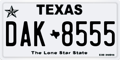 TX license plate DAK8555