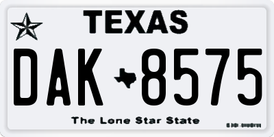 TX license plate DAK8575