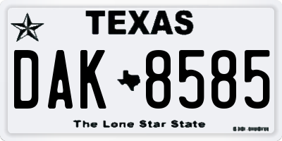 TX license plate DAK8585
