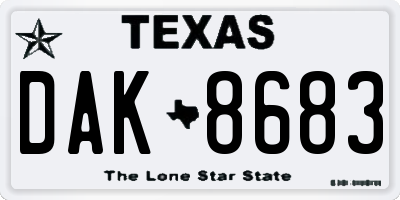 TX license plate DAK8683