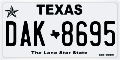 TX license plate DAK8695