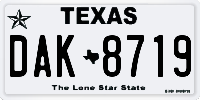 TX license plate DAK8719