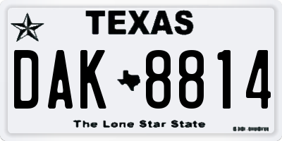TX license plate DAK8814