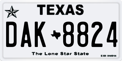 TX license plate DAK8824