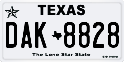 TX license plate DAK8828