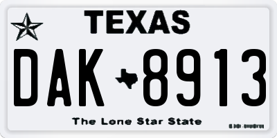 TX license plate DAK8913